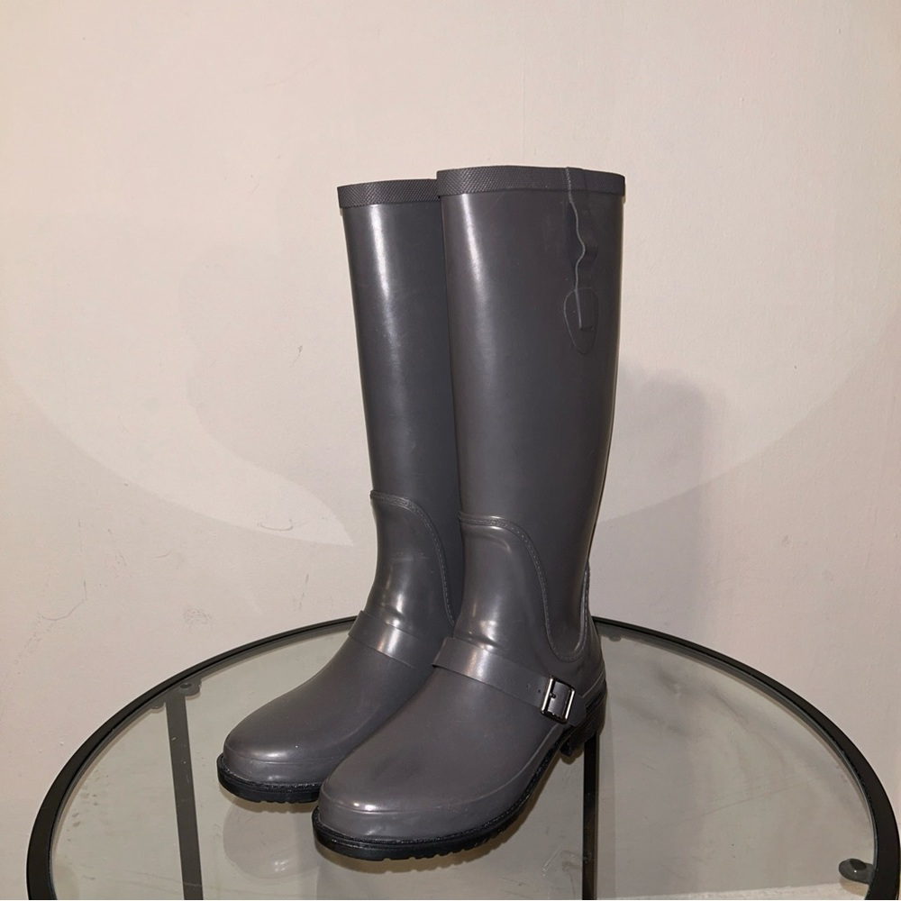 L.L. Bean Wellie Womens Size 8 Gray Rubber Waterproof Wellington Rain Boot…